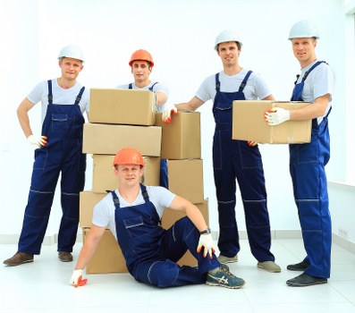 Local office removal team loading equipment for relocation