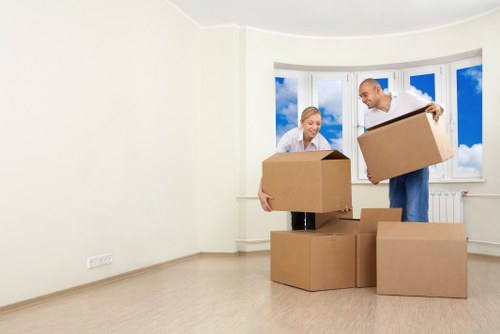 Moving van and crew planning a Perivale relocation