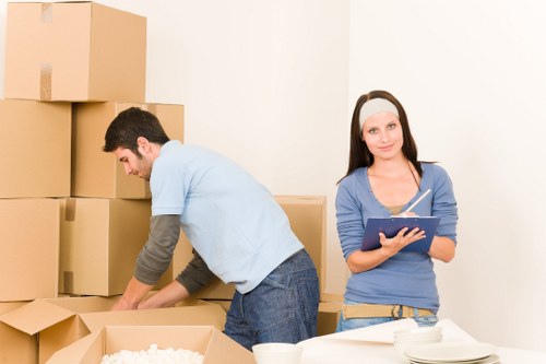Professional packing and furniture handling during an office move