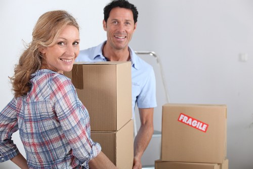 Household furniture and boxes loaded for a van move